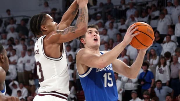 Reed Sheppard during No. 16 Kentucky’s 91–89 win over Mississippi State on Feb. 28, 2024.